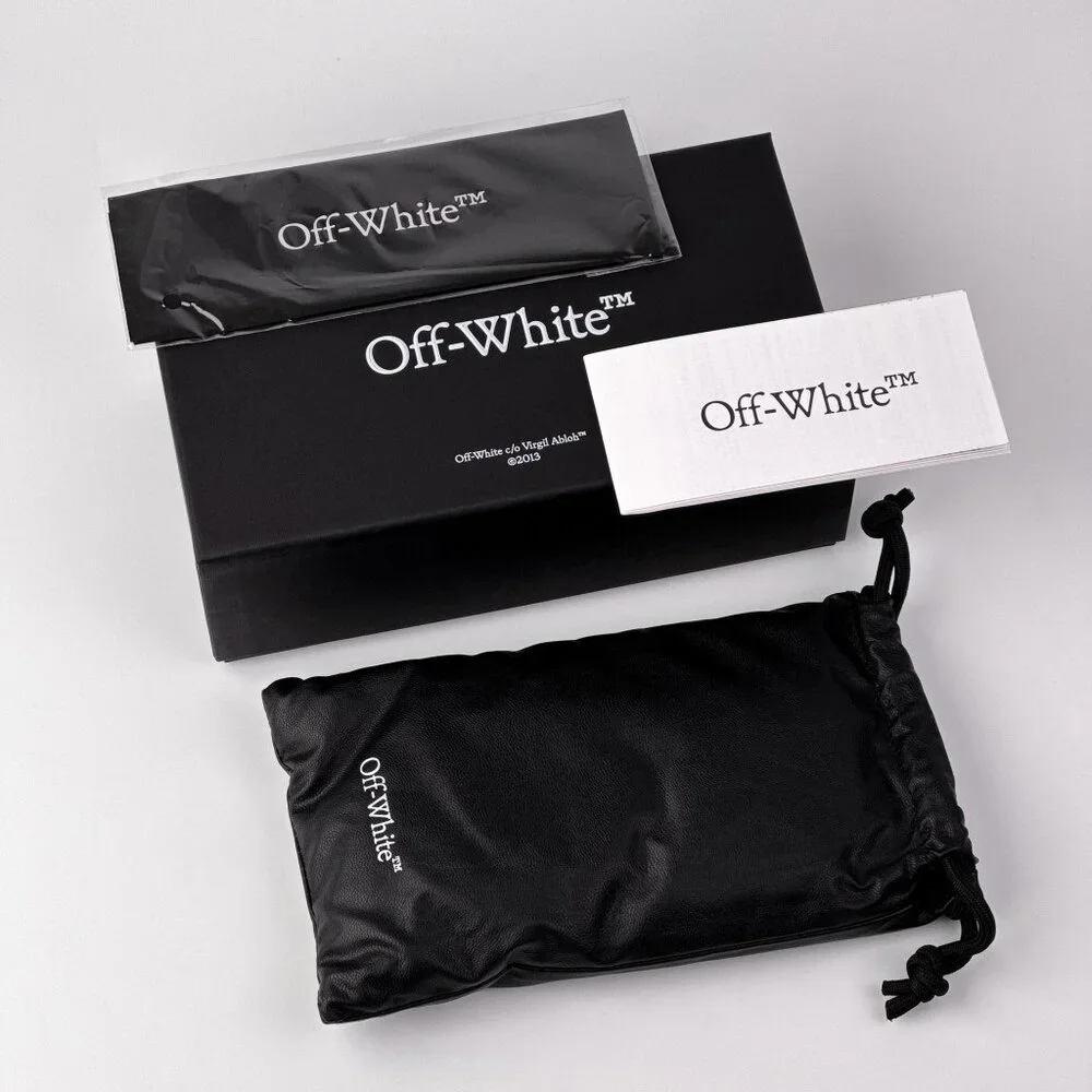 Off-White MIAMI Men Sunglasses – Gold Oval Frame with Grey Lenses | Model